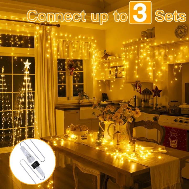 Led Icicle Lights Warm White | 400 LED 32ft Connectable | Ollny